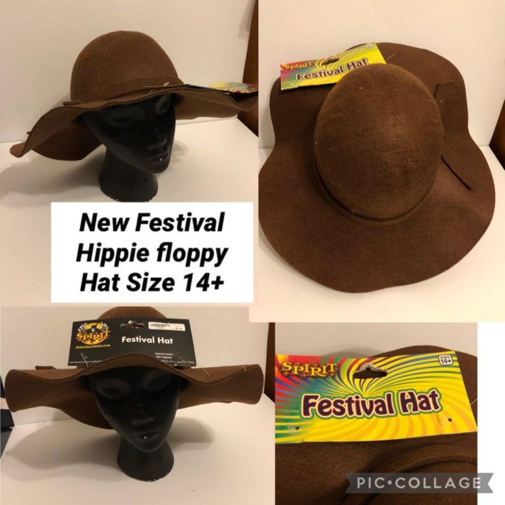 New Festival Floppy Hippie Hat  Size 14+ Cosplay –